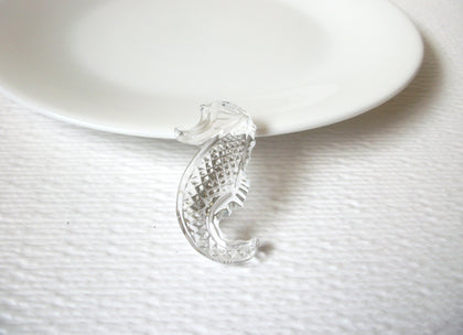 Clear Glass Seahorse Brooch Pin 121620