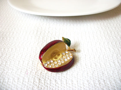 Vintage Sliced Apple Rhinestones Brooch 41120
