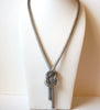 Silver Toned Tassel Necklace Hand Made 121320