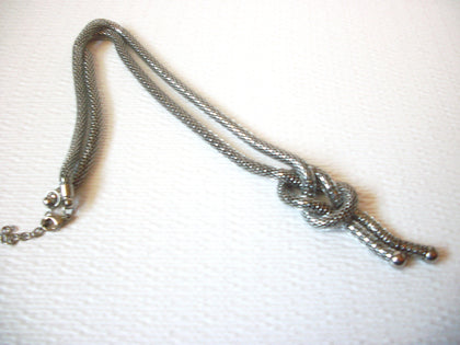 Silver Toned Tassel Necklace Hand Made 121320