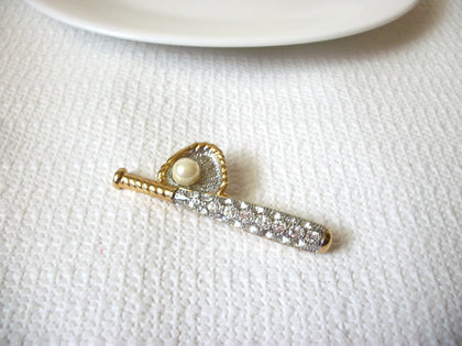 Vintage Sport Themed Rhinestones Brooch 41120