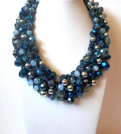 Designer High End Runway Crystal Glass Collar Necklace 121320 Stamped NATASHA