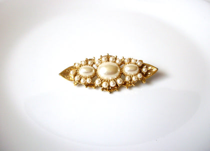Vintage Victorian Faux Pearl Brooch Pin 121620