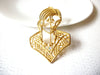 Vintage Large Female Gold Toned Spain Lady Brooch Pin 121920