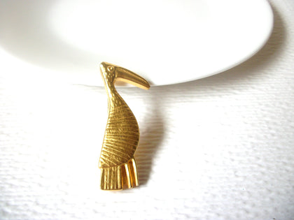 Vintage Gold Toned Bird Brooch Pin 121820