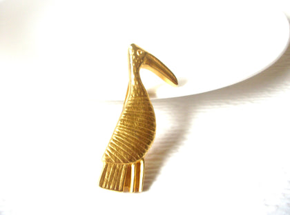 Vintage Gold Toned Bird Brooch Pin 121820