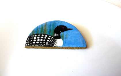 Vintage Marblehead Glazed Pottery Duck Brooch Pin 121820