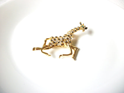 Vintage Rhinestone Giraffe Brooch Pin 121920