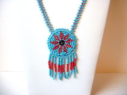 Colorful Native American Glass Hand Made Necklace 121320