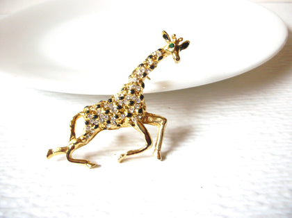 Vintage Rhinestone Giraffe Brooch Pin 121920