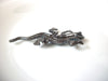 Retro Teal Green Blue Rhinestone Lizard Brooch Pin 121720