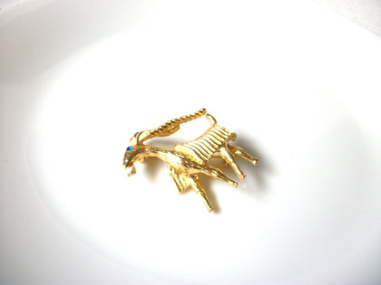 Retro Gold Toned Goat Brooch Pin 121820