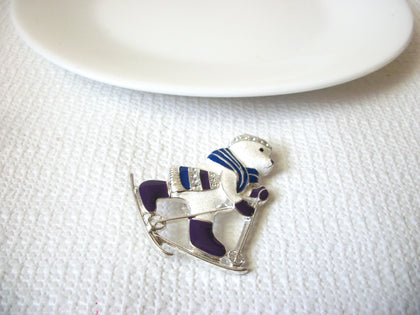 Vintage Enameled Polar Bear Brooch 41120