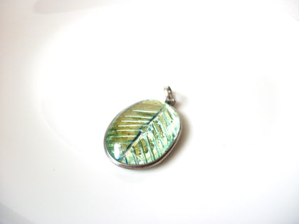 Vintage 1950s Glass Leaf Pendant 121720