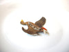 Vintage Leather Hand Made Flying Duck Brooch Pin 121720