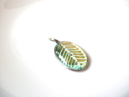 Vintage 1950s Glass Leaf Pendant 121720