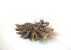 Vintage Larger Peacock Green Rhinestone Brooch Pin 121620