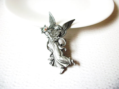Vintage JJ Stamped Fairy Angel Brooch Pin 121920