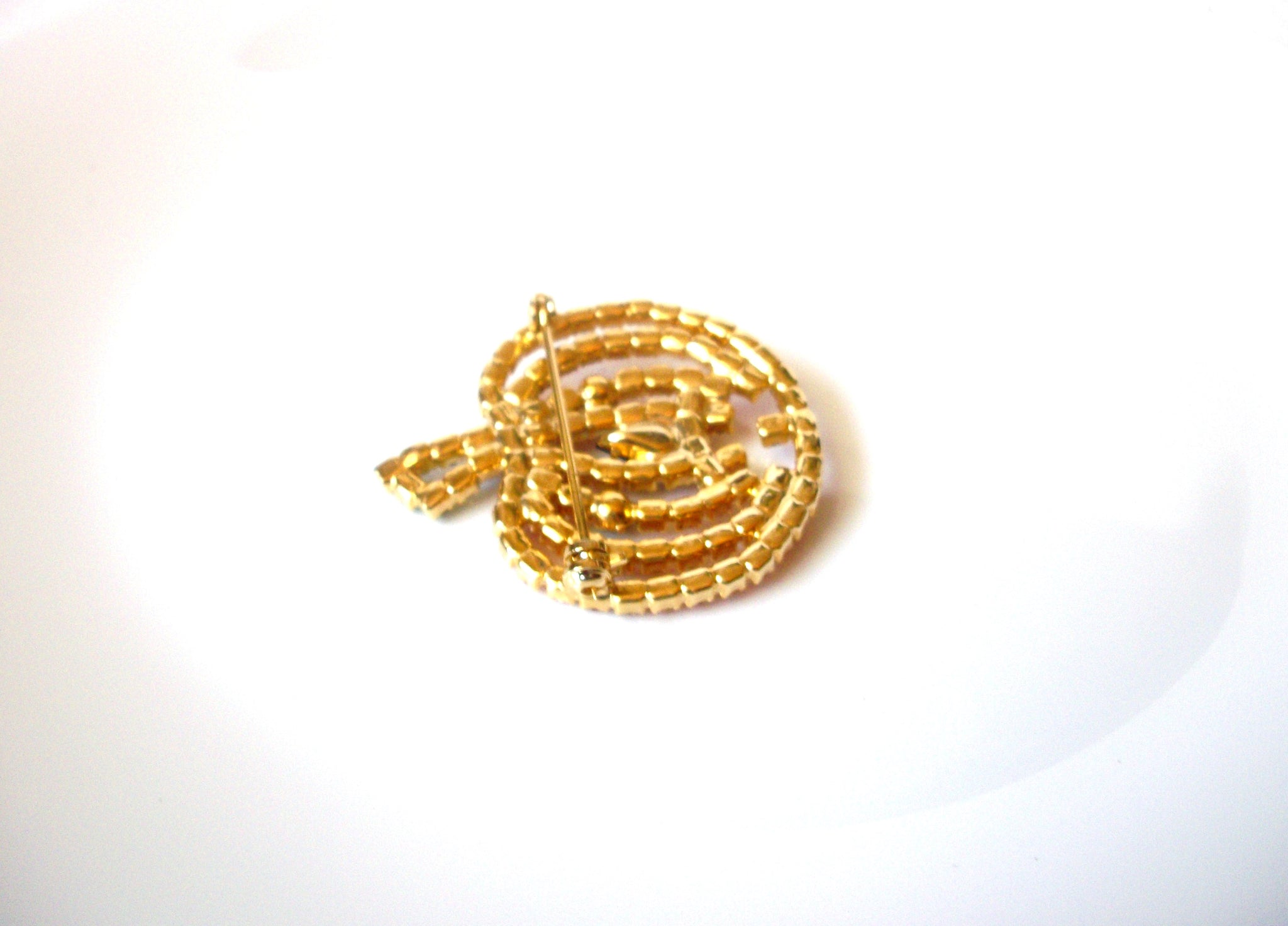 Sparkling Orange Rhinestones Jack O Lantern Brooch Pin 121320