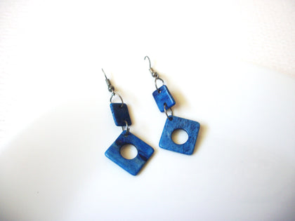 Hand Made Blue Lucite Shell Dangle Earrings 121720