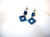 Hand Made Blue Lucite Shell Dangle Earrings 121720