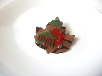 RARE House Pins By Lucinda Fall Maple Leaf House Pins By Lucinda Brooch Pin 121620
