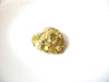 Vintage Glass Puff Heart Brooch Pin 121620 Matte gold toned metal Glass inlays in soft pastels 1 1/2 inches long