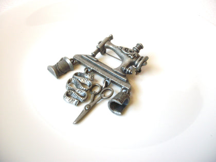Vintage DANCRAFT Sewing Machine Seamstress Brooch Pin 121320