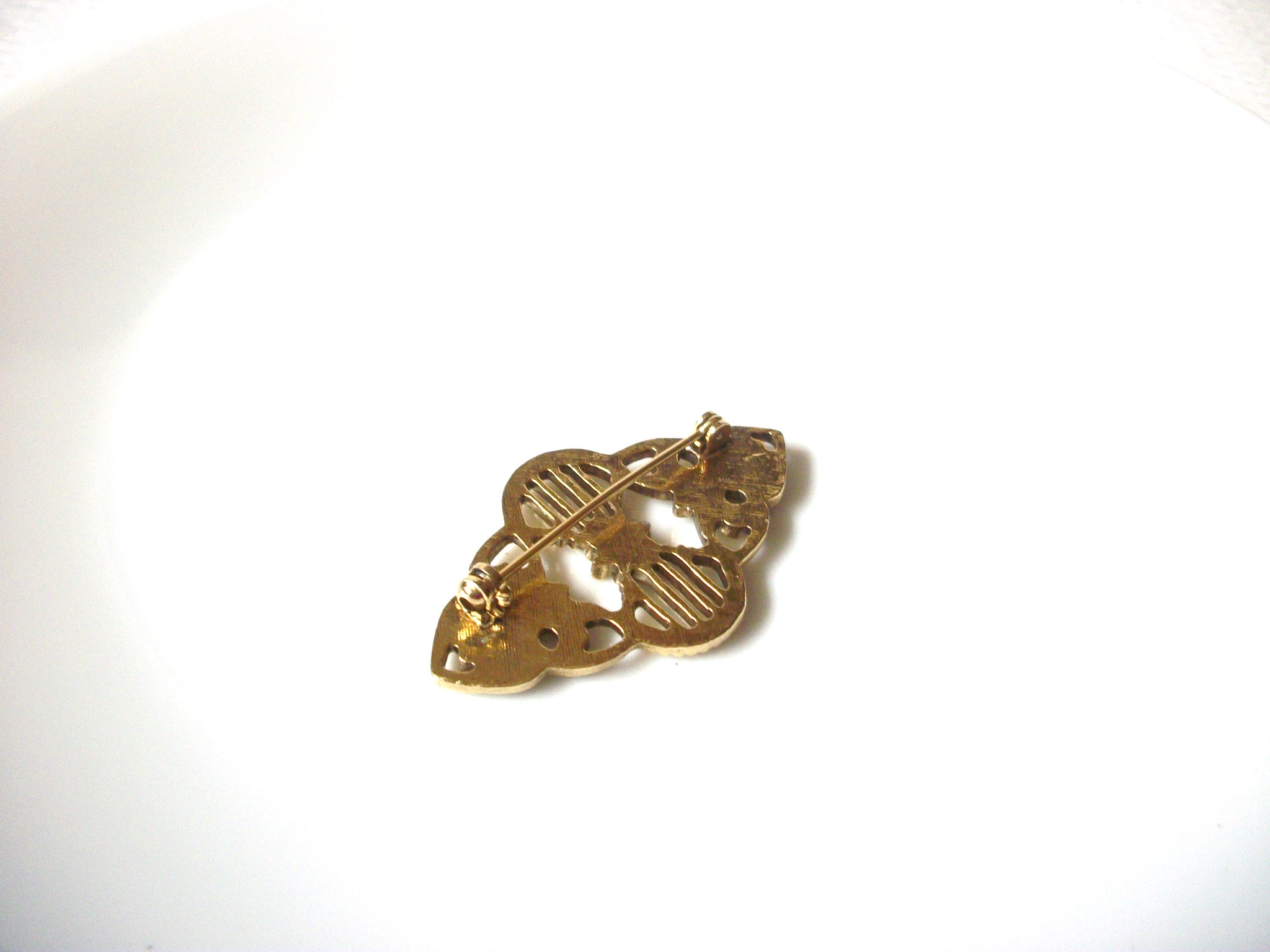 Vintage Art Deco Gold Toned Brooch Pin 121920