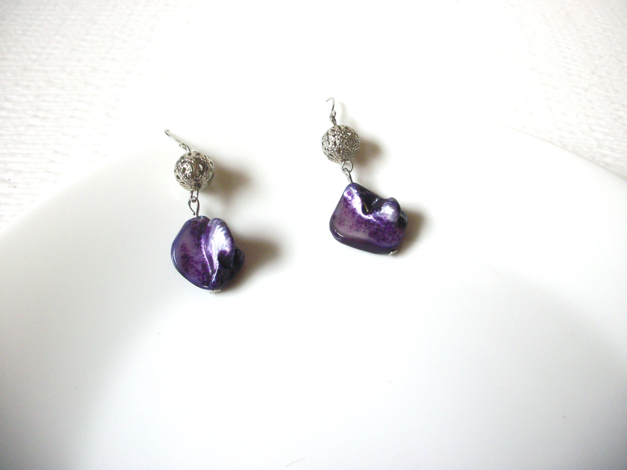 Hand Made Purple Shell Earrings 121920