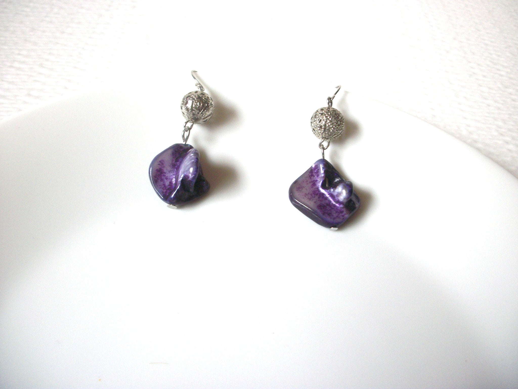 Hand Made Purple Shell Earrings 121920