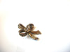 Vintage Antiqued Metal Pearl Ribbon Brooch Pin 121420