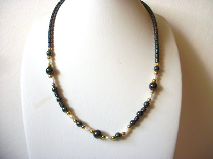 Retro Hematite Pearl Necklace 61020