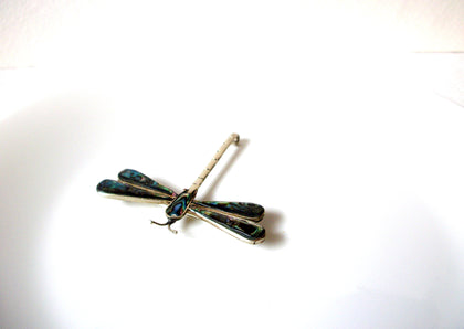 Vintage Mexican Alpaca Dragonfly Silver Brooch Pin 121920