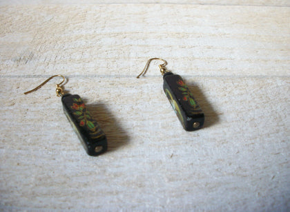 Vintage Hand Painted Oriental Earrings 61020