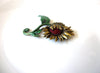 Vintage DD Stamped Flower Sunflower Brooch Pin 121720