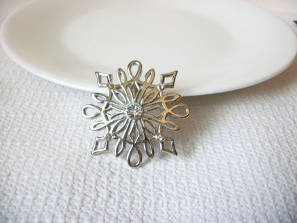 Vintage Rhinestone Snowflake Brooch 41120