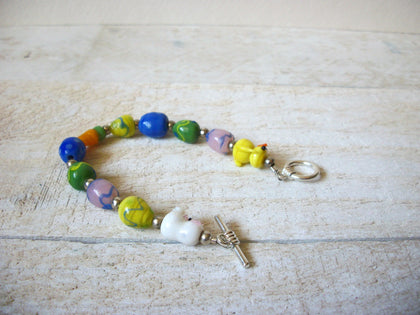 Hand Made Glass Easter Bunny Chicks Bracelet 61720