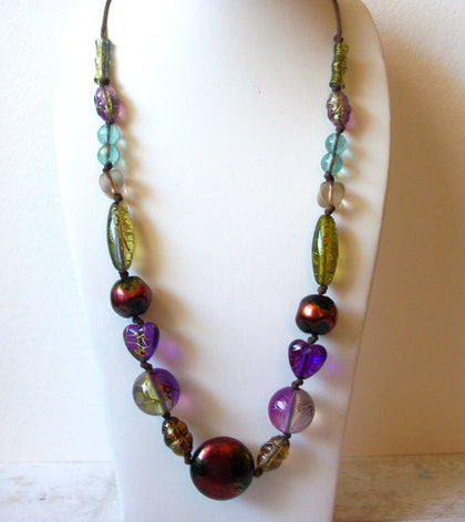 Retro Colorful Glass Necklace 61320