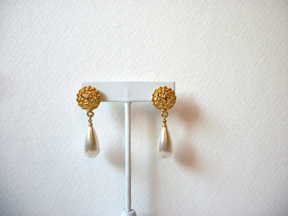 Vintage Faux Pearl Dangle Earrings 61520