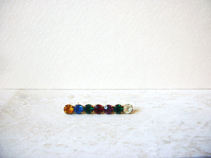 Retro Colorful Rhinestones Bar Brooch 61620