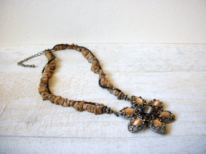 Vintage Glass Semi Precious Jasper Necklace 62920
