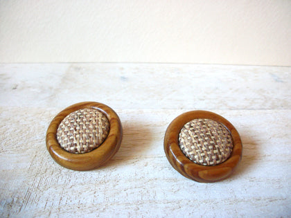 Vintage Chunky Wood Earrings 61520