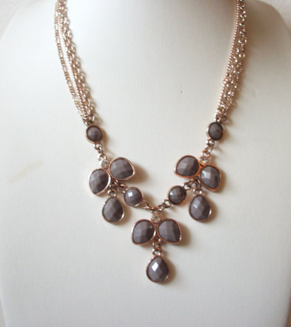 Retro Rose Gold Toned Lilac Necklace 70220