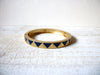 LIA SOPHIA Matte Gold Blue Enameled Bangle Bracelet 62120