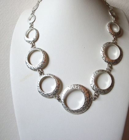 Retro Hammered Silver Toned Necklace 62320