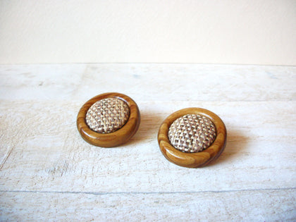 Vintage Chunky Wood Earrings 61520