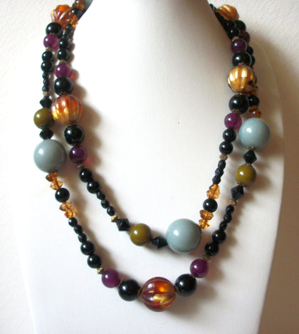 Vintage Lucite Old Plastic Hand Molded Necklace 62520