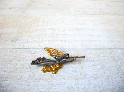 Vintage Pewter Gold Angel Brooch 61620