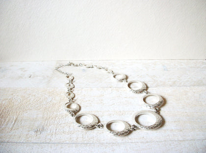 Retro Hammered Silver Toned Necklace 62320